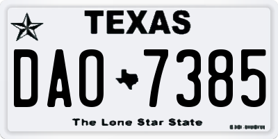 TX license plate DAO7385
