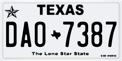 TX license plate DAO7387