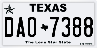 TX license plate DAO7388