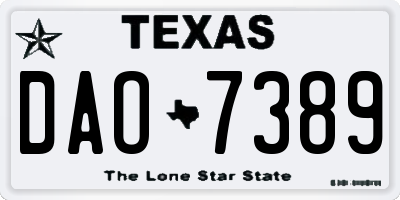 TX license plate DAO7389