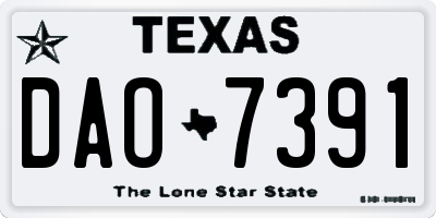 TX license plate DAO7391