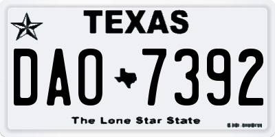 TX license plate DAO7392