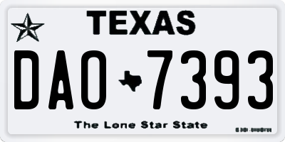 TX license plate DAO7393