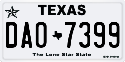 TX license plate DAO7399