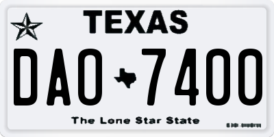 TX license plate DAO7400