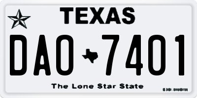 TX license plate DAO7401