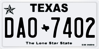 TX license plate DAO7402