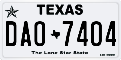 TX license plate DAO7404