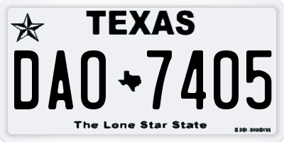 TX license plate DAO7405