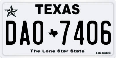 TX license plate DAO7406
