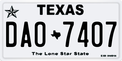 TX license plate DAO7407