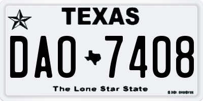 TX license plate DAO7408