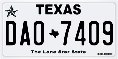TX license plate DAO7409