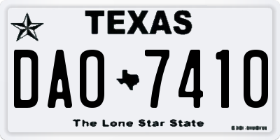 TX license plate DAO7410