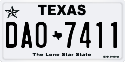 TX license plate DAO7411