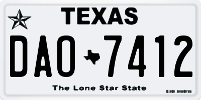 TX license plate DAO7412