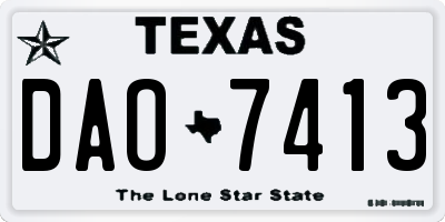 TX license plate DAO7413