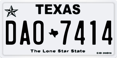 TX license plate DAO7414