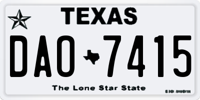 TX license plate DAO7415