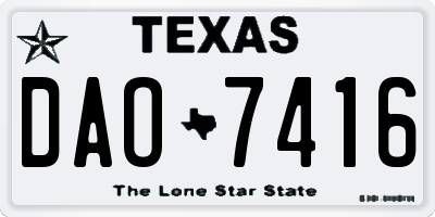 TX license plate DAO7416