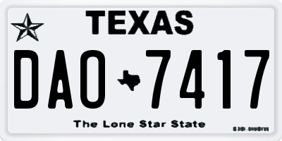 TX license plate DAO7417
