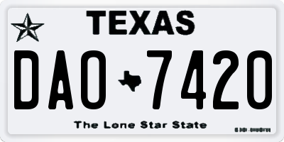 TX license plate DAO7420