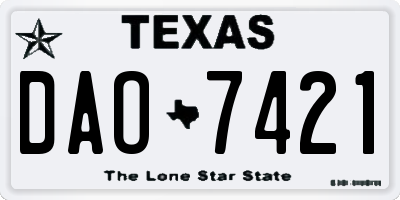 TX license plate DAO7421
