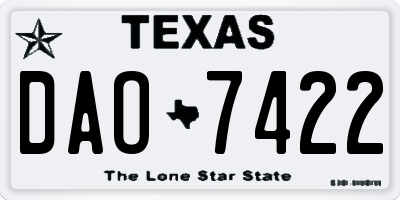 TX license plate DAO7422