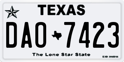 TX license plate DAO7423
