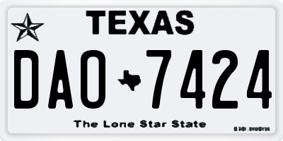 TX license plate DAO7424