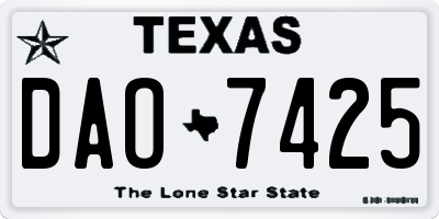 TX license plate DAO7425