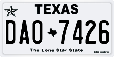 TX license plate DAO7426