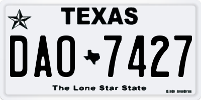 TX license plate DAO7427
