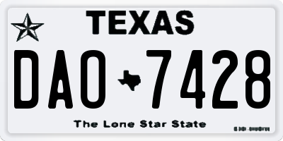 TX license plate DAO7428