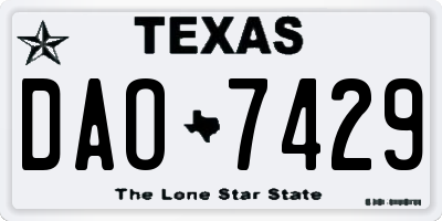 TX license plate DAO7429