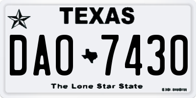 TX license plate DAO7430
