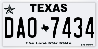 TX license plate DAO7434