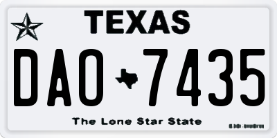 TX license plate DAO7435