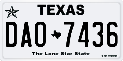 TX license plate DAO7436