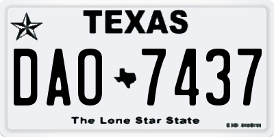 TX license plate DAO7437