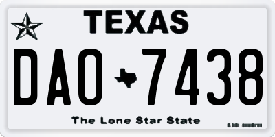 TX license plate DAO7438