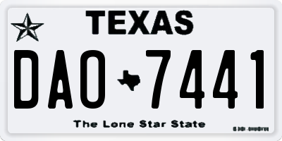 TX license plate DAO7441