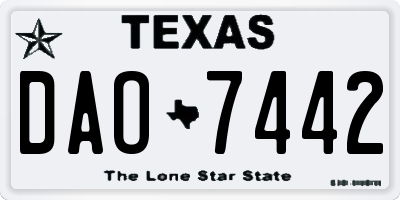 TX license plate DAO7442