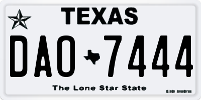 TX license plate DAO7444