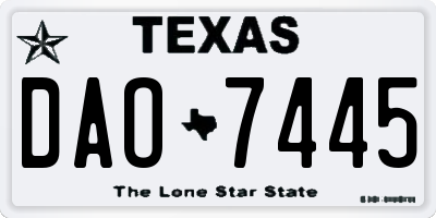 TX license plate DAO7445