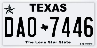 TX license plate DAO7446