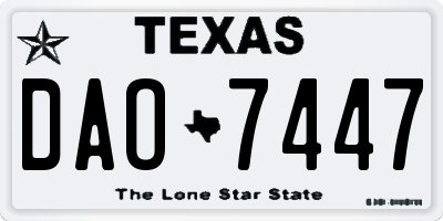 TX license plate DAO7447