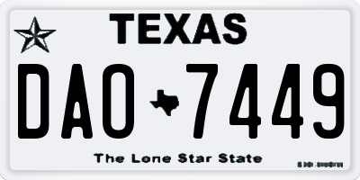 TX license plate DAO7449