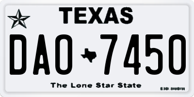 TX license plate DAO7450