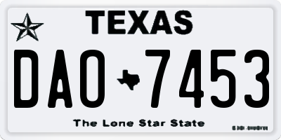 TX license plate DAO7453